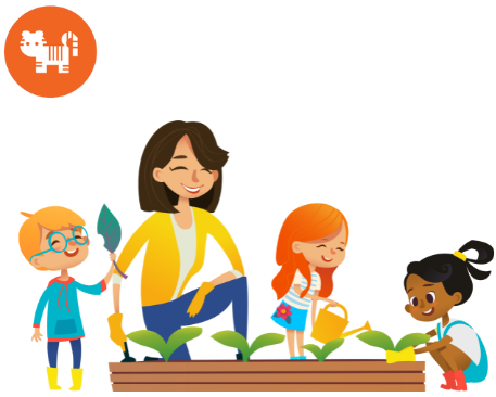 children gardening